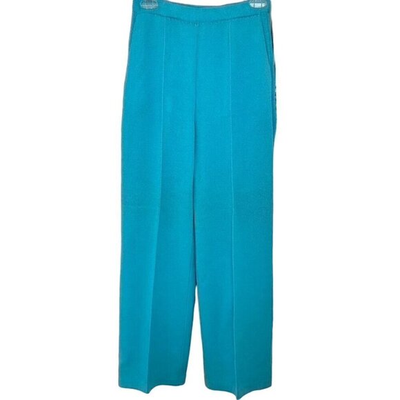 Vintage Y2K St. John Collection Turquoise Sequin Knit Crop Blazer Pants Set Size - Picture 8 of 16